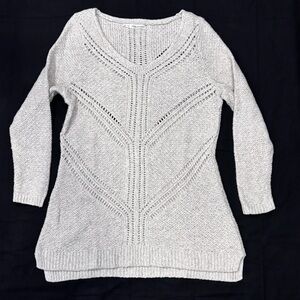 Maurices Women's Plus Sweater Size 0 Beige Cream Pullover Long Sleeve V Neck